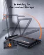 Caminadora plegable 2 en 1 Acezoe Power10 2.5HP 12 modos HIIT pantalla tactil bajo escritorio 265 libras capacidad