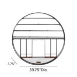 Repisa redonda decorativa de pared metal negro vintage Quickway Imports QI004276.KD con soporte de corcho y vidrio