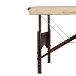 Master Massage Argo - Mesa de masaje portátil de 28 pulgadas en crema con patas de nogal, cama de spa para ejercicio y m