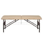 Master Massage Argo - Mesa de masaje portátil de 28 pulgadas en crema con patas de nogal, cama de spa para ejercicio y m