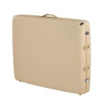 Master Massage Argo - Mesa de masaje portátil de 28 pulgadas en crema con patas de nogal, cama de spa para ejercicio y m
