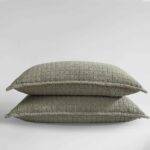 Colcha jacquard de algodon Calvin Klein Revman International USHSFD1280210 tamano Queen color verde vetiver lavado decor