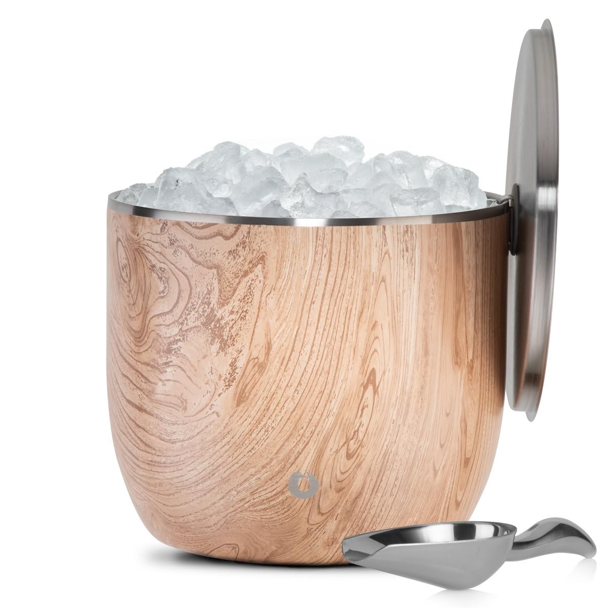 Version 1.0.0 SNOWFOX Cubo de hielo XL Premium de acero inoxidable de doble pared aislado al vacío con tapa/pala, accesorios de bar, c