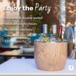 SNOWFOX Cubo de hielo XL Premium de acero inoxidable de doble pared aislado al vacío con tapa/pala, accesorios de bar, c