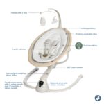 Maxi-Cosi Cassia Columpios para Bebés: Columpio Portátil Inteligente para Bebé con Música, Columpio Ligero y Plegable, C