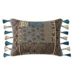 Juego de edredón patchwork vintage TOPLUXE VCLM-BLUELOONG-Queen jacquard ultrasuave tamaño Queen 9 piezas con fundas eur