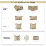 TOPLUXE Portland VCLM-Portland-King juego de edredon jacquard retazos King amarillo 9 piezas falda de cama fundas europe