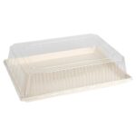 Tapas desechables transparentes cúpula Restaurantware RWA1348C plástico 15.2 x 11.2 x 2.8 pulgadas paquete de 100