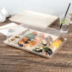 Tapas desechables transparentes cúpula Restaurantware RWA1348C plástico 15.2 x 11.2 x 2.8 pulgadas paquete de 100