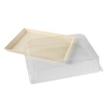 Tapas desechables transparentes cúpula Restaurantware RWA1348C plástico 15.2 x 11.2 x 2.8 pulgadas paquete de 100