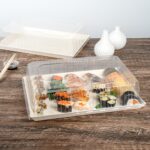 Tapas desechables transparentes cúpula Restaurantware RWA1348C plástico 15.2 x 11.2 x 2.8 pulgadas paquete de 100