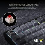 Teclado mecanico inalambrico para juegos Corsair K65 Plus 75% RGB RGP0156 interruptores lineales MLX rojo teclas PBT 266