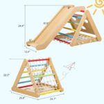 Juego de gimnasio interior para niños pequeños, juguetes de escalada 2 en 1, trepador triangular de madera de 3 lados co