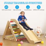 Juego de gimnasio interior para niños pequeños, juguetes de escalada 2 en 1, trepador triangular de madera de 3 lados co
