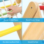 Juego de gimnasio interior para niños pequeños, juguetes de escalada 2 en 1, trepador triangular de madera de 3 lados co
