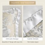 Juego de edredón Loretta CROSCILL E&E Co CCL10-0008 4 piezas tamaño King jacquard chenilla microfibra beige