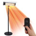 Calentador Infrarrojo SereneLife SLOHT40.5 1500W Portátil para Patio Interior y Exterior con Control Remoto IP65