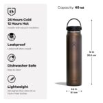 Termo Botella de Agua Ligero Boca Ancha Hydro Flask LW40LWB080 Tapa Flex