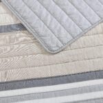 Juego de edredón reversible Nautica USHSA91279547 algodón talla King color beige Dover 3 piezas ropa de cama para todas