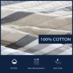 Juego de edredón reversible Nautica USHSA91279547 algodón talla King color beige Dover 3 piezas ropa de cama para todas