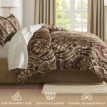 Juego de edredón jacquard chenilla damasco Cal King E&E Co. Ltd DBA JLA Home CCL10-0003 microfibra sarga con fundas deco