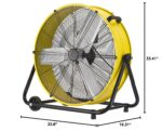 Ventilador de tambor industrial Uthfy HY-FDG30Y 30 pulgadas 14000 CFM 550W 3 velocidades metal inclinación 360 grados ce