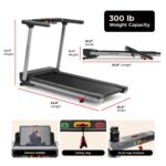 Caminadora Inteligente Plegable Sunny Health Fitness SF-T723030 superficie 20 pulgadas inclinacion automatica compatible