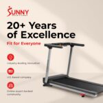 Caminadora Inteligente Plegable Sunny Health Fitness SF-T723030 superficie 20 pulgadas inclinacion automatica compatible