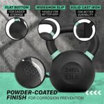 Yes4All Powder Coated Kettlebell, Cast Iron Core Kettlebells with Non-Slip Handle & Flat Bottom for Conditioning, Heavy
