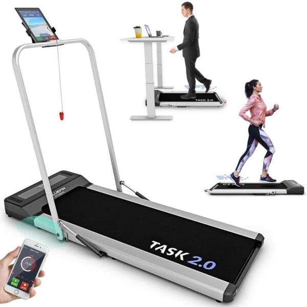 Caminadora Plegable 2 en 1 Bluefin Fitness Task 2.0 para bajo el escritorio velocidad hasta 5 mi/h altavoces Bluetooth a