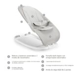 Munchkin® Silla de bebé eléctrica con vibración y mecedora con pantalla táctil digital, sonidos relajantes y 3 posicione