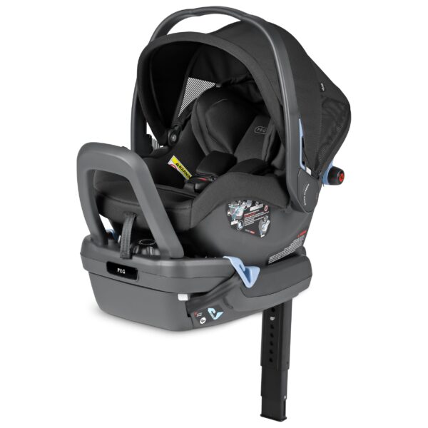 PEG Primo Viaggio Nido - Asiento de coche infantil con orientación trasera, color negro | Incluye base con pata de carga