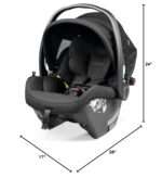 PEG Primo Viaggio Nido - Asiento de coche infantil con orientación trasera, color negro | Incluye base con pata de carga