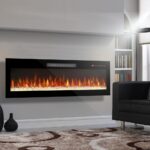 Chimenea Eléctrica Empotrada SPOFLYINN 0717-B0CRKJ8P9F Ultrafina Vidrio Templado 11 Ajustes de Temperatura 64-82°F