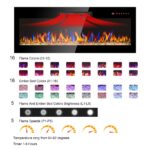 Chimenea Eléctrica Empotrada SPOFLYINN 0717-B0CRKJ8P9F Ultrafina Vidrio Templado 11 Ajustes de Temperatura 64-82°F