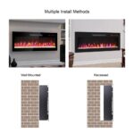Chimenea Eléctrica Empotrada SPOFLYINN 0717-B0CRKJ8P9F Ultrafina Vidrio Templado 11 Ajustes de Temperatura 64-82°F