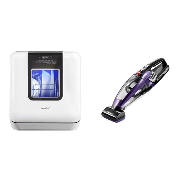 COMFEE' Aspiradora de mano inalámbrica de iones de litio para lavavajillas y Bissell Pet Hair Eraser, morado