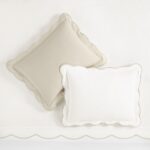 Juego de funda de edredón King algodón borde festoneado Coastal Chic 3 piezas Lush Decor 23T000242 blanco neutro