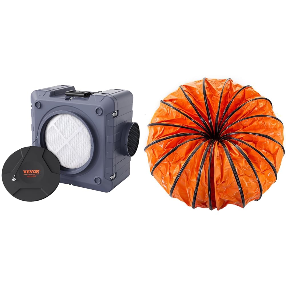 Version 1.0.0 Depurador de Aire VEVOR con Filtracion de 3 Etapas 550 CFM maquina aire negativo apilable manguera conductos PVC flexibl
