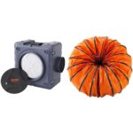 Depurador de aire VEVOR filtracion 3 etapas 550 CFM manguera flexible PVC 25 pies 8 pulgadas color naranja aire negativo