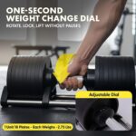 Squatz Adjustable Dumbbell Set 70-140LB Adjustable Dumbbells For Home Gym, Anti-Slip Handle With Heavy‑Duty Plates, Exer
