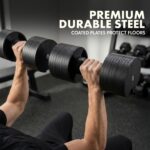 Squatz Adjustable Dumbbell Set 70-140LB Adjustable Dumbbells For Home Gym, Anti-Slip Handle With Heavy‑Duty Plates, Exer
