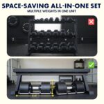 Squatz Adjustable Dumbbell Set 70-140LB Adjustable Dumbbells For Home Gym, Anti-Slip Handle With Heavy‑Duty Plates, Exer