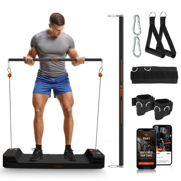 SQUATZ Apollo Board Mini: máquina de cable inteligente de resistencia de 150 libras, entrenador funcional para entrenami