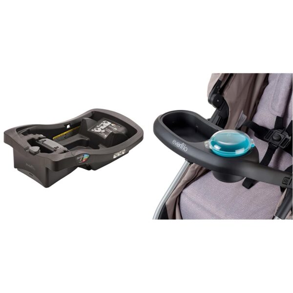 Evenflo LiteMax - Base para asiento de automóvil infantil, fácil de instalar, versátil y cómoda, bandeja de aperitivos p