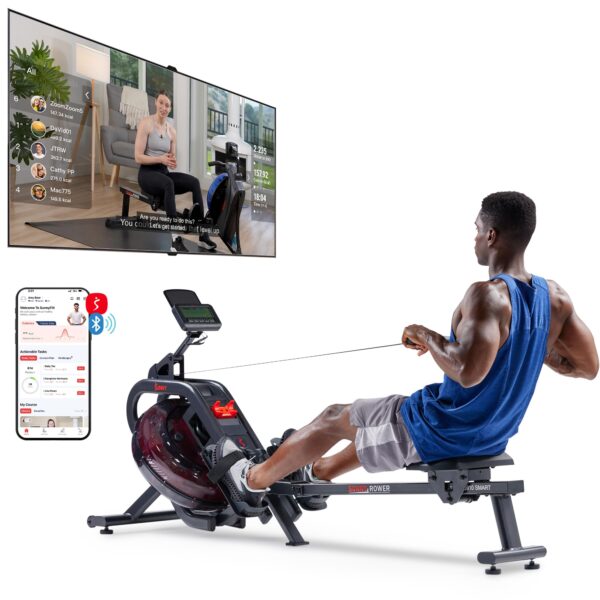 Remadora de Agua Sunny Health Fitness AquaStrive SF-RW5910SMART 300 lb Resistencia Hidrodinámica