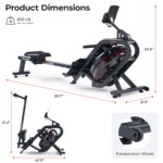 Remadora de Agua Sunny Health Fitness AquaStrive SF-RW5910SMART 300 lb Resistencia Hidrodinámica