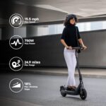 Segway Ninebot E2 Plus II/E2 Pro/E3 Pro Electric Scooter, 15.5–20 MPH, Long Range, Dual Elastomer Suspension (E3 Pro onl