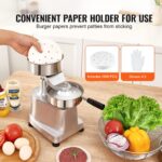 VEVOR Prensa Comercial para Hamburguesas, Prensa para Hamburguesas de Carne de 130mm/5pulgadas, Prensa de Acero Inoxidab