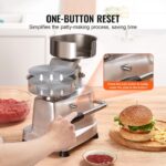 VEVOR Prensa Comercial para Hamburguesas, Prensa para Hamburguesas de Carne de 130mm/5pulgadas, Prensa de Acero Inoxidab